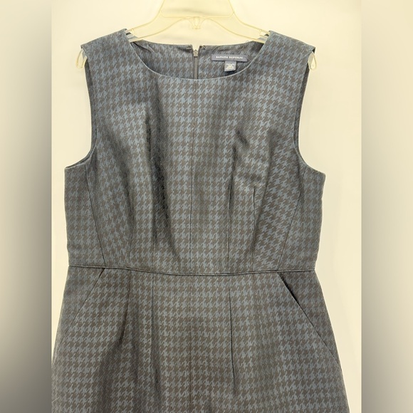 Banana Republic Navy Houndstooth Sleeveless Sheath Elegant Office Career Dress - Picture 10 of 15